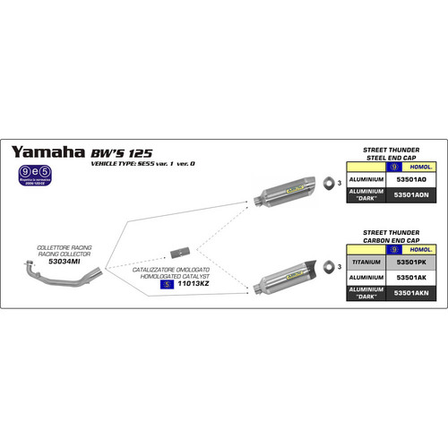 ARROW EXHAUST STAINLESS COLLECTORS PIPE - YAMAHA BW125 '10-12