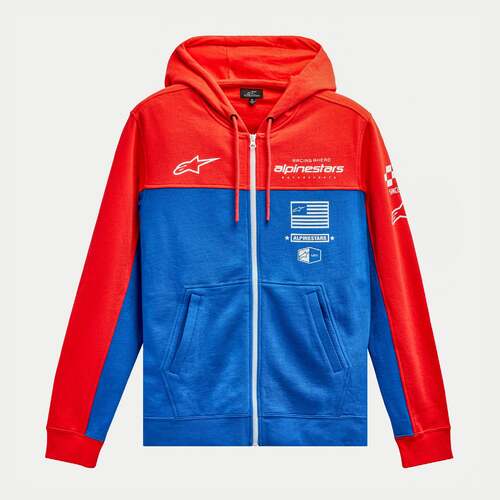 ALPINESTARS H BLOCK HOODIE WARM RED BRIGHT BLUE L