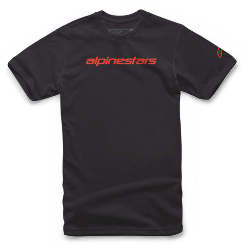 ALPINESTARS LINEAR WORDMARK TEE BLACK WARM RED S