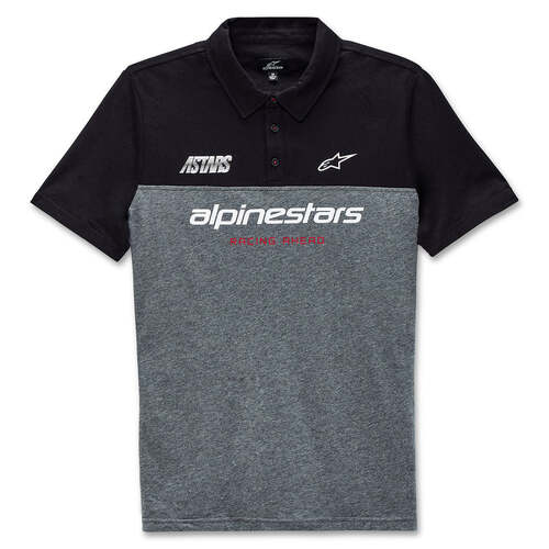 ALPINESTARS PADDOCK POLO BLACK CHARCOAL HEATHER S