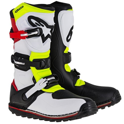 ALPINESTARS TECH T TRIALS WHITE RED FLURO YELLOW 10