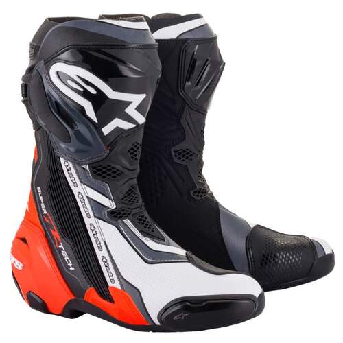 ALPINESTARS SUPERTECH R V2 BOOT BLACK FLURO RED GREY 41