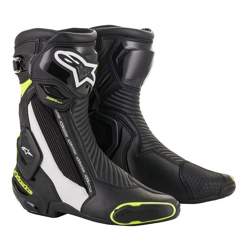 ALPINESTARS SMX PLUS V2 BOOT BLACK WHITE FLURO YELLOW 40