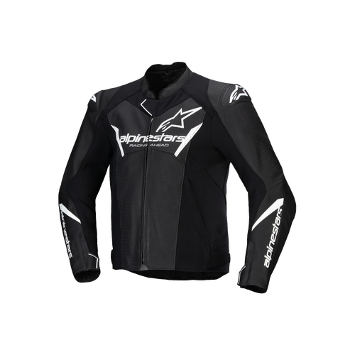 ALPINESTARS FASTER V3 AIRFLOW LEATHER JACKET BLACK WHITE 48