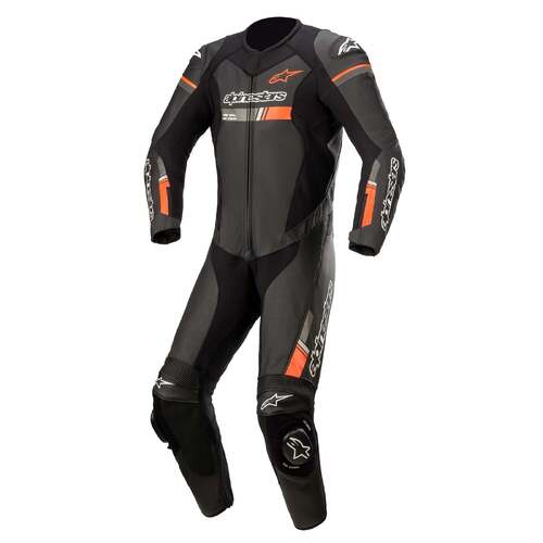 ALPINESTARS GP FORCE CHASER LEATHER SUIT BLACK FLURO RED 48