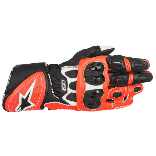 ALPINESTARS GP PLUS R GLOVE BLACK WHITE FLURO RED S