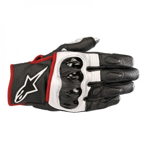 ALPINESTARS CELER LEATHER GLOVE BLACK WHITE RED S