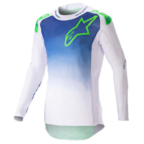 ALPINESTARS 2023 SUPERTECH RISEN JERSEY BLUE RAY WHITE FLURO GREEN S