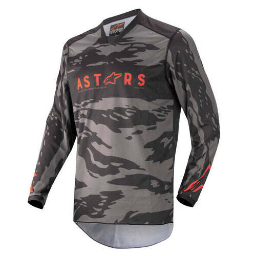 ALPINESTARS 2022 RACER TACTICAL JERSEY BLACK GREY CAMO FLURO RED S