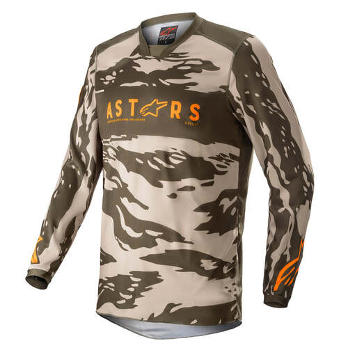 ALPINESTARS 2022 RACER TACTICAL JERSEY MILITARY SAND CAMO TANGERINE S