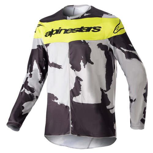 ALPINESTARS 2023 YOUTH RACER TACTICAL JERSEY CAST GRAY CAMO FLURO YELLOW XL