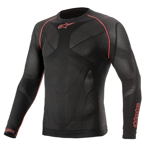 ALPINESTARS RIDE TECH V2 SUMMER LONG SLEEVE TOP BLACK RED XS/S