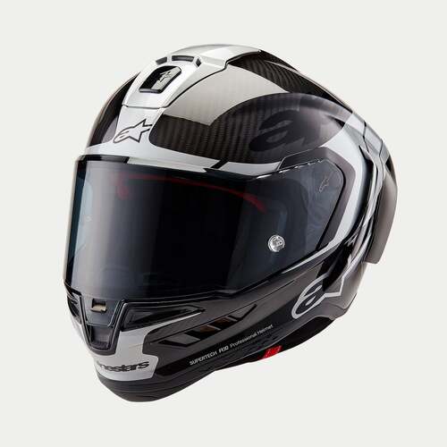 ALPINESTARS SUPERTECH SR10 ELEMENT BLACK CARBON SILVER BLACK GLOSS HELMET S