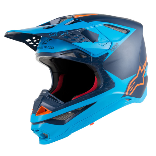 ALPINESTARS SUPERTECH S-M10 META HELMET AQUA BLACK FLURO ORANGE S