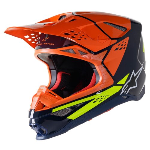 ALPINESTARS S-M8 FACTORY HELMET BLUE FLURO ORANGE FLURO YELLOW XL