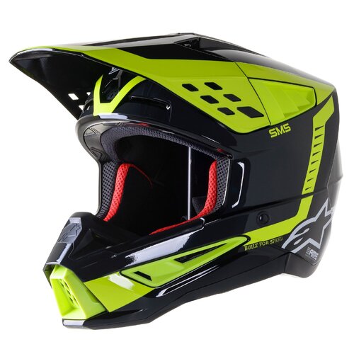 ALPINESTARS SM5 BEAM HELMET BLACK WHITE GREY FLURO YELLOW M