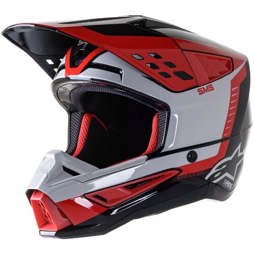 ALPINESTARS SM5 BEAM HELMET BLACK GREY RED M