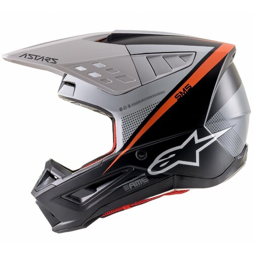 ALPINESTARS SM5 RAYON HELMET MATT BLACK WHITE FLURO ORANGE XS