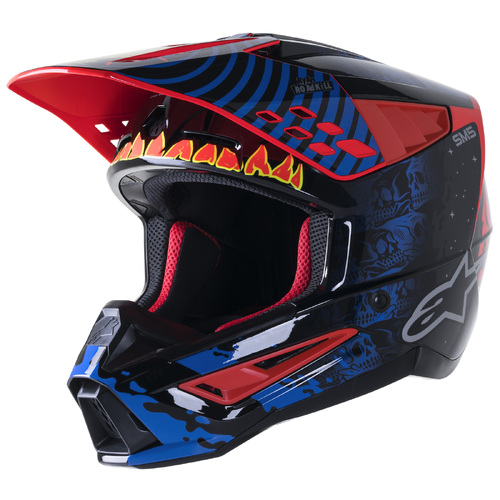 ALPINESTARS SM5 SOLAR FLARE GLOSS BLACK BLUE FLURO RED M