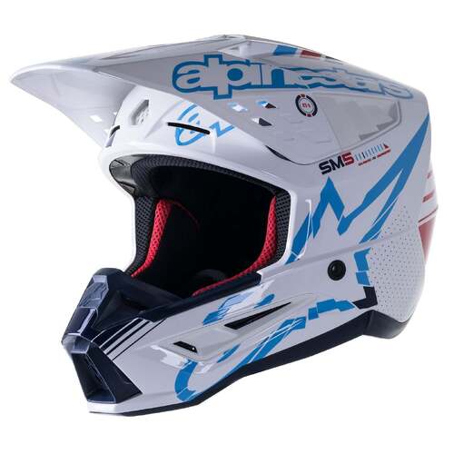 ALPINESTARS SM5 ACTION GLOSS WHITE CYAN DARK BLUE XS