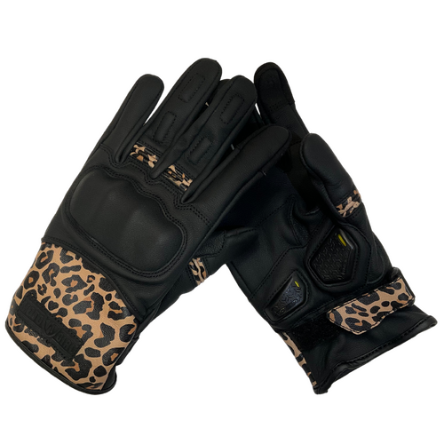 MotoGirl Bessie Gloves Leopard XS