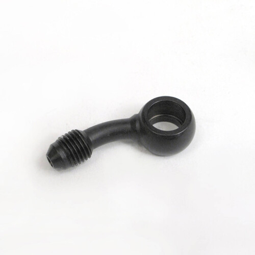 WHITES BRAKE FITTING 10mm BANJO - 30DEG@90 - STEEL - BLACK