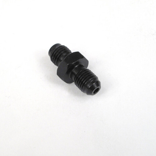 WHITES BRAKE FITTING MALE ADAPTOR 3/8-24TPI-10mm x 1.25 - STEEL - BLACK