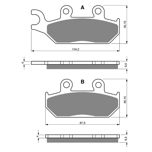 GOLDfren S3 Sintered Sports  Brake Pads - GF033S3