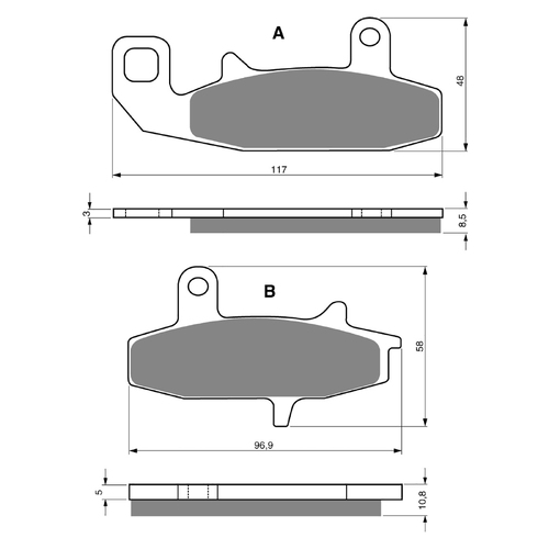 GOLDfren K5 Off-Road Racing Brake Pads - GF036K5