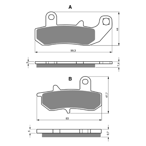 GOLDfren K5 Off-Road Racing Brake Pads - GF065K5