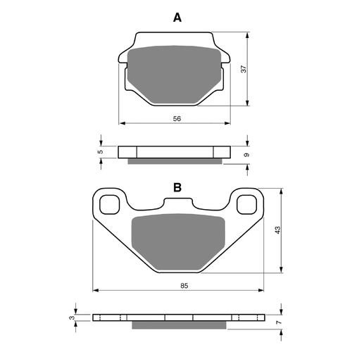 GOLDfren K5 Off-Road Racing  Brake Pads - GF084K5