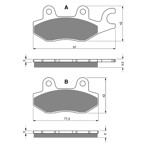 GOLDfren S3 Sintered Sports  Brake Pads - GF088S3