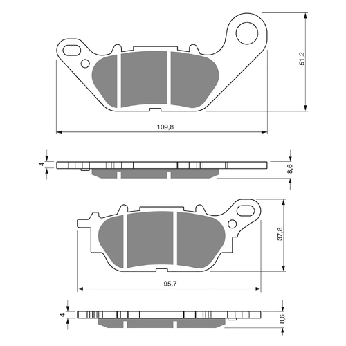 GOLDfren S3 Sintered Sports  Brake Pads - GF264S3