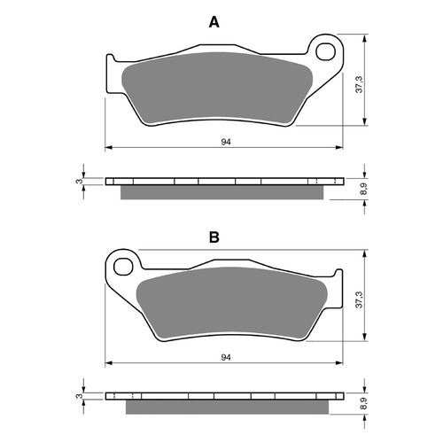 GOLDfren S3 Sintered Sports  Brake Pads - GF349S3