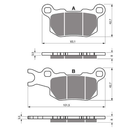 GOLDfren K1 Sintered Off-Road Brake Pads - GF375K1