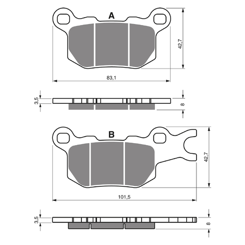 GOLDfren K1 Sintered Off-Road Brake Pads - GF377K1