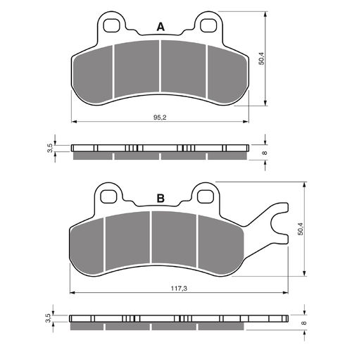 GOLDfren K1 Sintered Off-Road Brake Pads - GF378K1