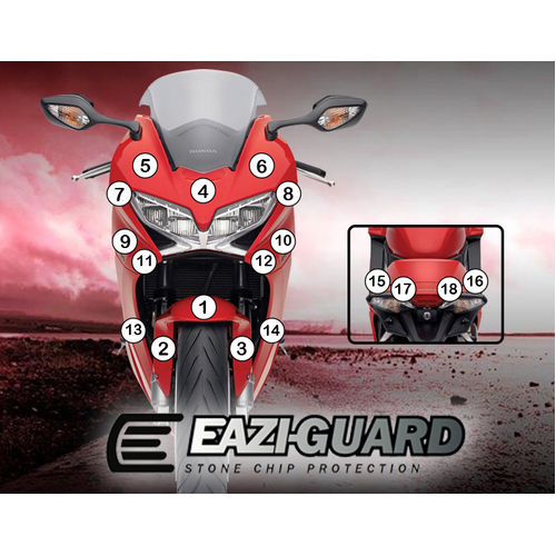 EAZI-GUARD PAINT PROTECTION FILM - HONDA VFR800 2014 - 2017  GLOSS