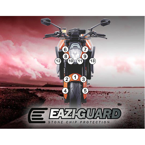 EAZI-GUARD PAINT PROTECTION FILM - KTM 1290 SUPER DUKE R 2014 - 2016  GLOSS