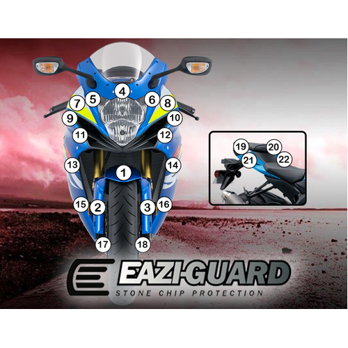 EAZI-GUARD PAINT PROTECTION FILM - SUZUKI GSX-R 600 / 750 2011 - 2018  GLOSS