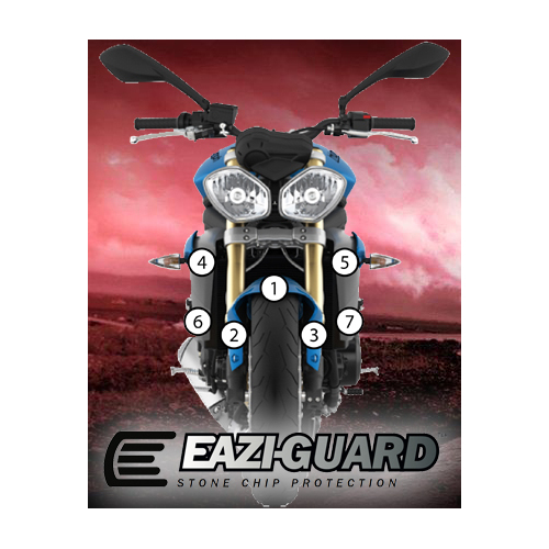 EAZI-GUARD PAINT PROTECTION FILM - TRIUMPH STREET TRIPLE / R 2013 - 2016  MATTE