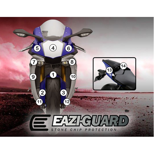 EAZI-GUARD PAINT PROTECTION FILM - YAMAHA YZF-R1 2015 - 2019  MATTE