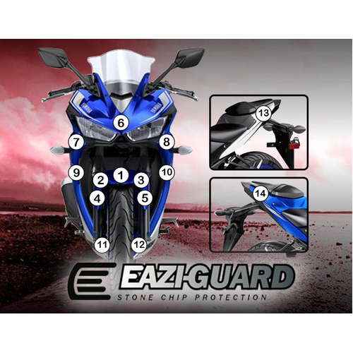 EAZI-GUARD PAINT PROTECTION FILM - YAMAHA YZF-R3 2015 - 2018  MATTE