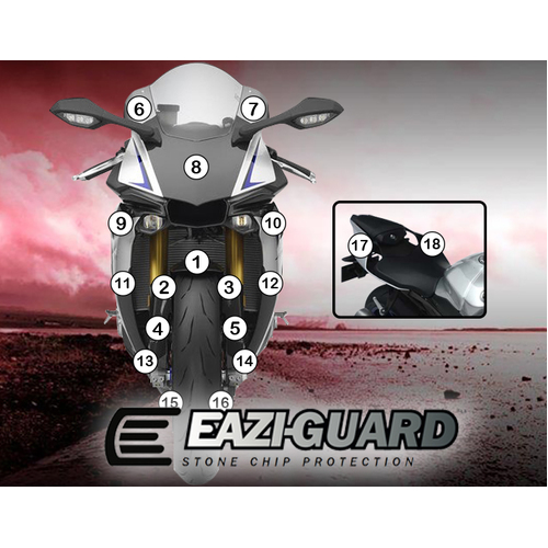 EAZI-GUARD PAINT PROTECTION FILM - YAMAHA YZF-R1M 2015 - 2019  MATTE