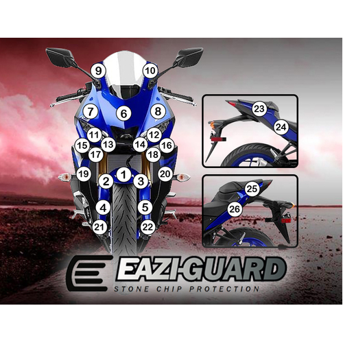 EAZI-GUARD PAINT PROTECTION FILM - YAMAHA YZF-R3 2019  MATTE