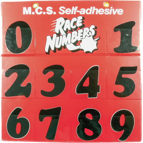 MOTORCYCLE SPECIALTIES HELMET NUMBER BOARD 75mm - BLACK