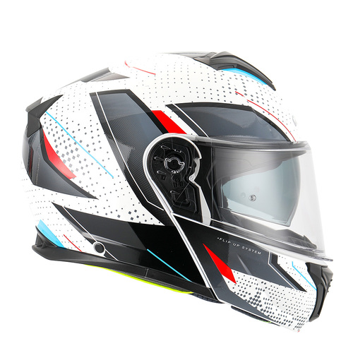 RXT 918 FLIP-UP HELMET FUSION GLOSS WHITE BLACK RED S