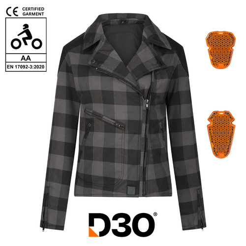 MotoGirl Jessie Flannel Jacket Grey XXS (6)