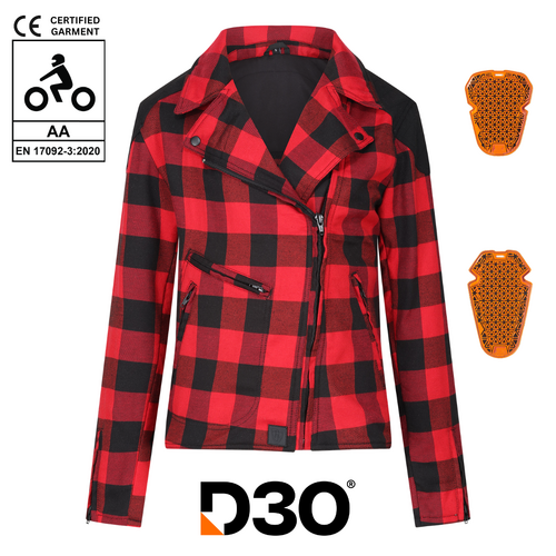 MotoGirl Jessie Flannel Jacket Red XXS (6)