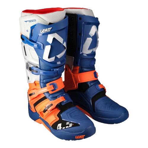 LEATT 22 BOOT 4.5 ENDURO BLUE ORANGE GREY 44.5 (10)